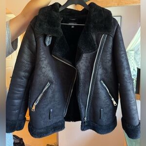 Black shearling jacket